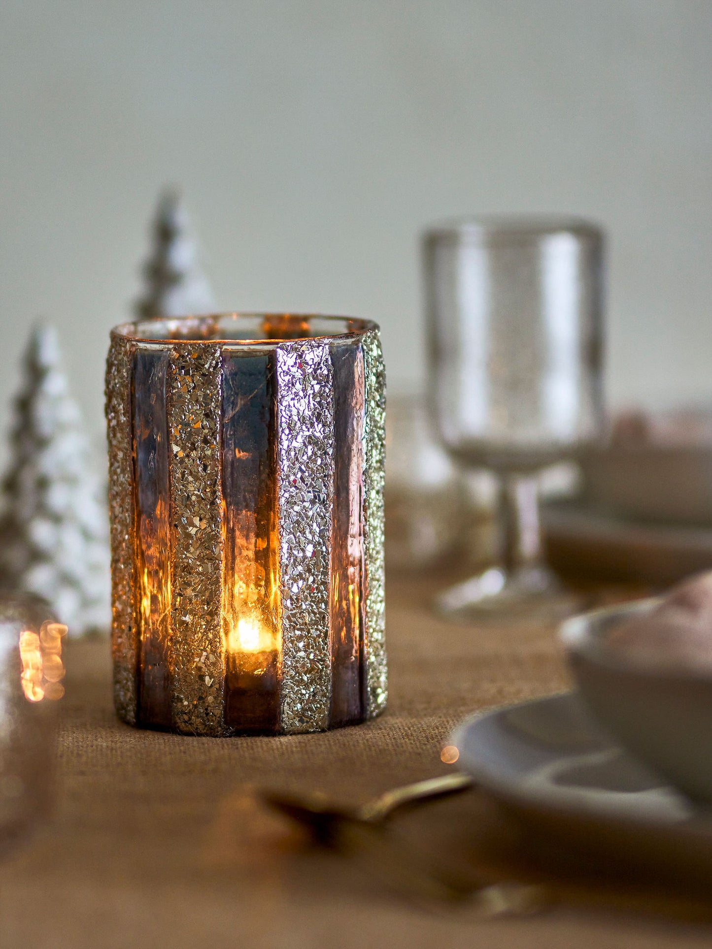 Bloomingville Cicilia Teelichthalter, Gold, Glas