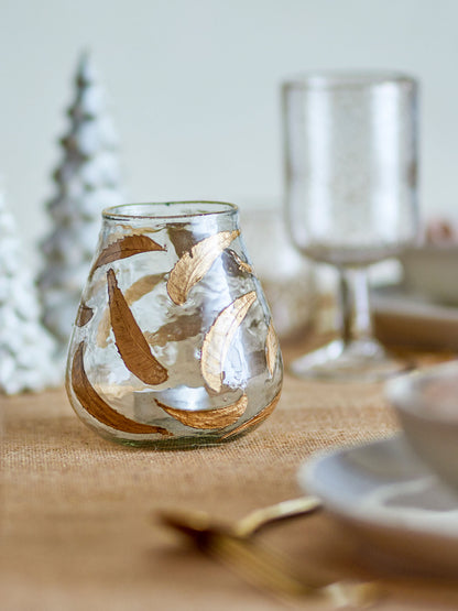 Bloomingville Fidelia Teelichthalter, Gold, Recyceltes Glas