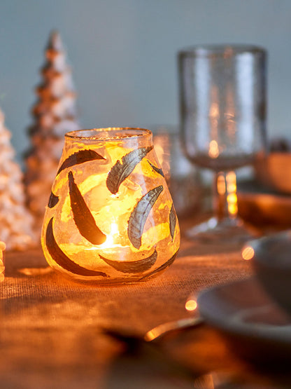 Bloomingville Fidelia Teelichthalter, Gold, Recyceltes Glas