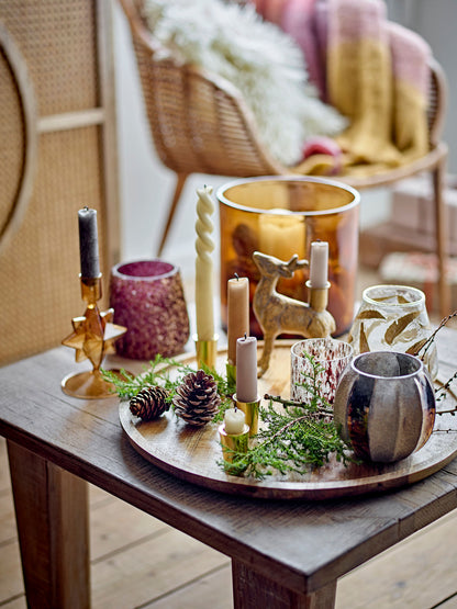 Bloomingville Fidelia Teelichthalter, Gold, Recyceltes Glas