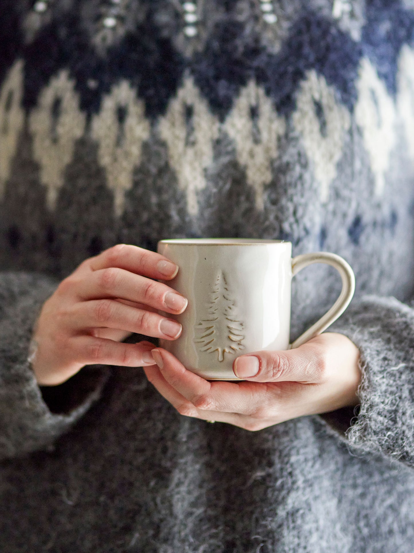 Bloomingville Winter Tasse, Natur, Steingut