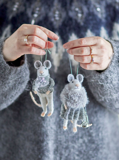 Bloomingville Peo Ornament, Grau, Wolle