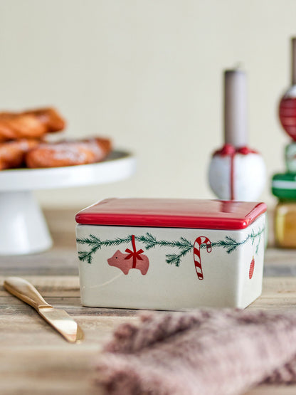 Bloomingville Yule Butterdose, Natur, Steingut