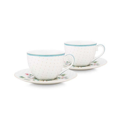 Pip Studio Teetassen und Untertassen Jolie Dots Gold 280ml