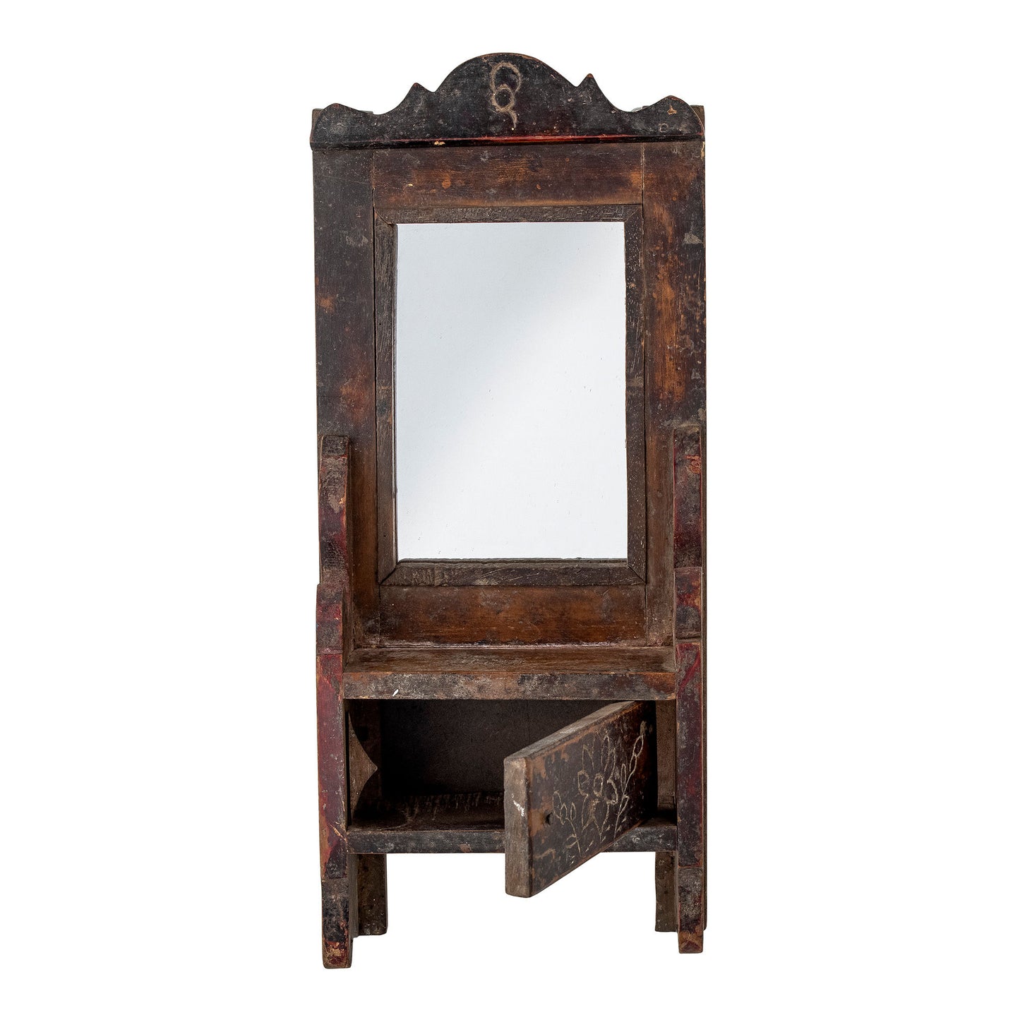 Creative Collection Sehar Spiegel mit Ablage, Braun, Recyceltes Holz