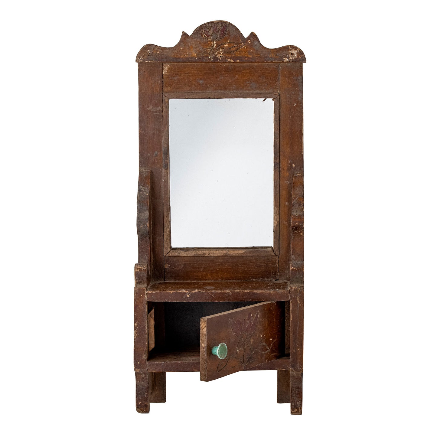 Creative Collection Sehar Spiegel mit Ablage, Braun, Recyceltes Holz