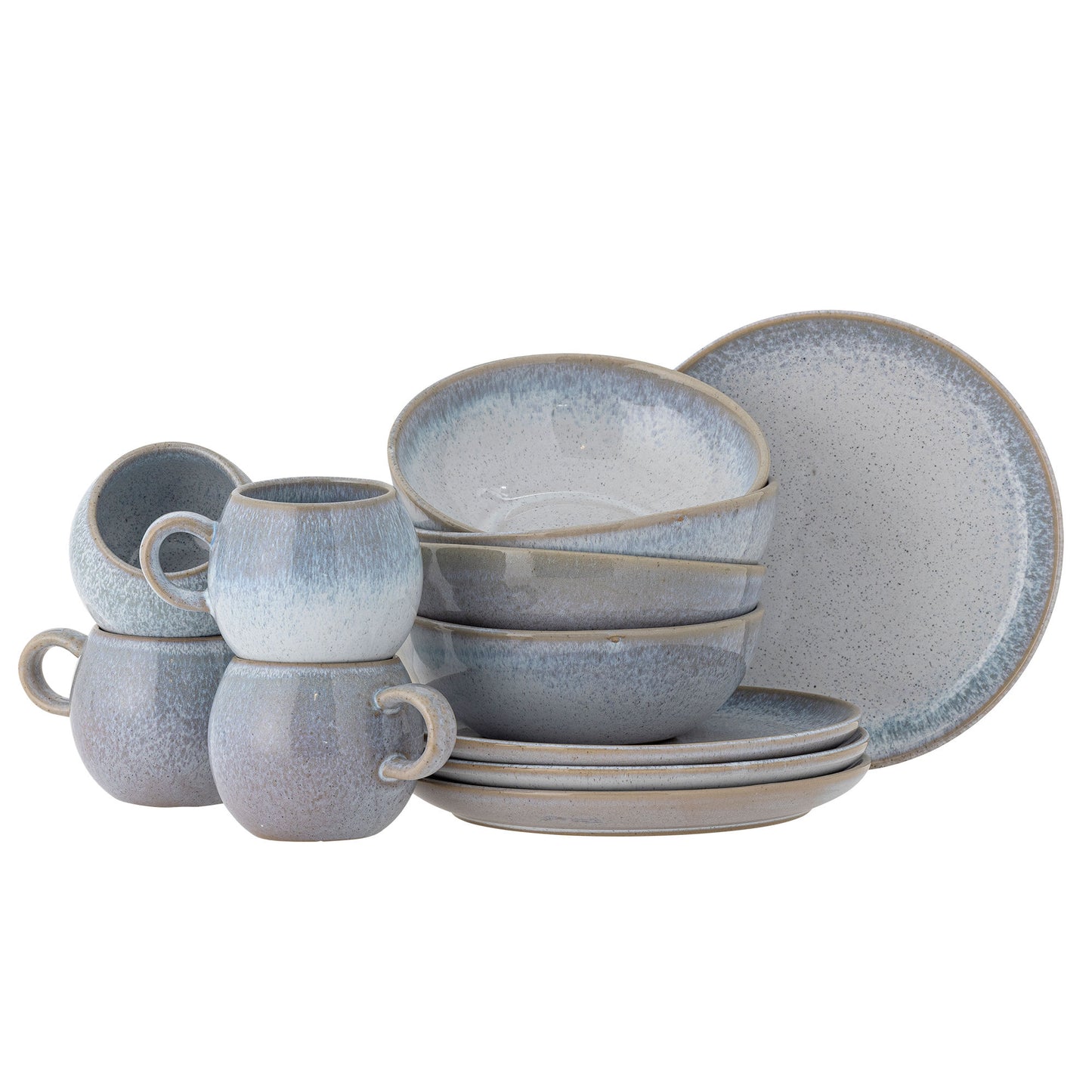 Bloomingville Paula Frühstück Set, Blau, Steingut