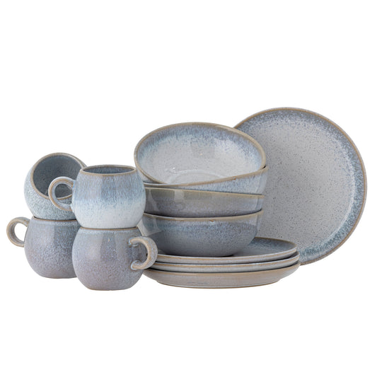 Bloomingville Paula Frühstück Set, Blau, Steingut