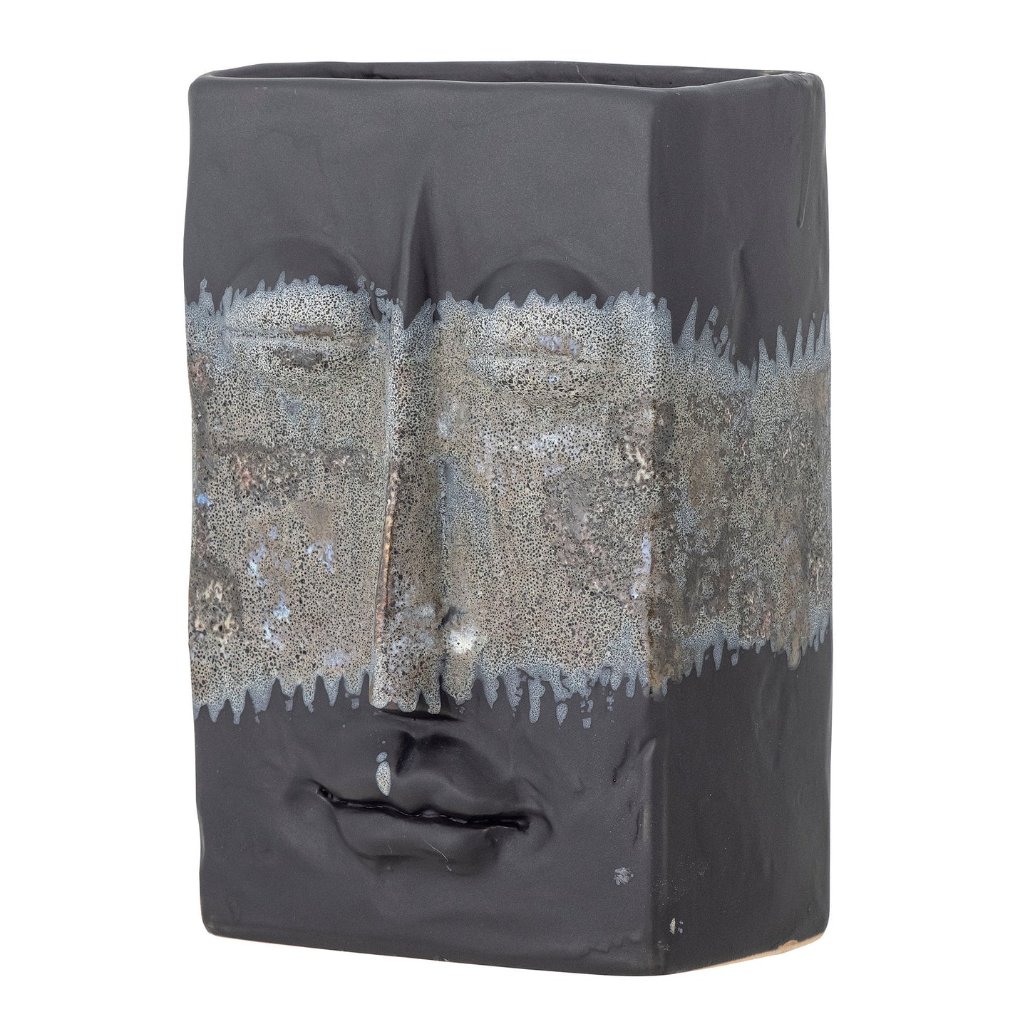 Bloomingville Nasru Vase, Schwarz, Steingut