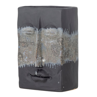 Bloomingville Nasru Vase, Schwarz, Steingut