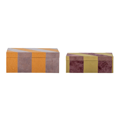 Bloomingville Samira Box mit Deckel, Bunt, Papier