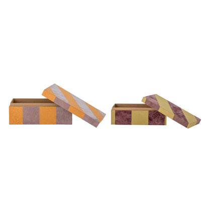 Bloomingville Samira Box mit Deckel, Bunt, Papier