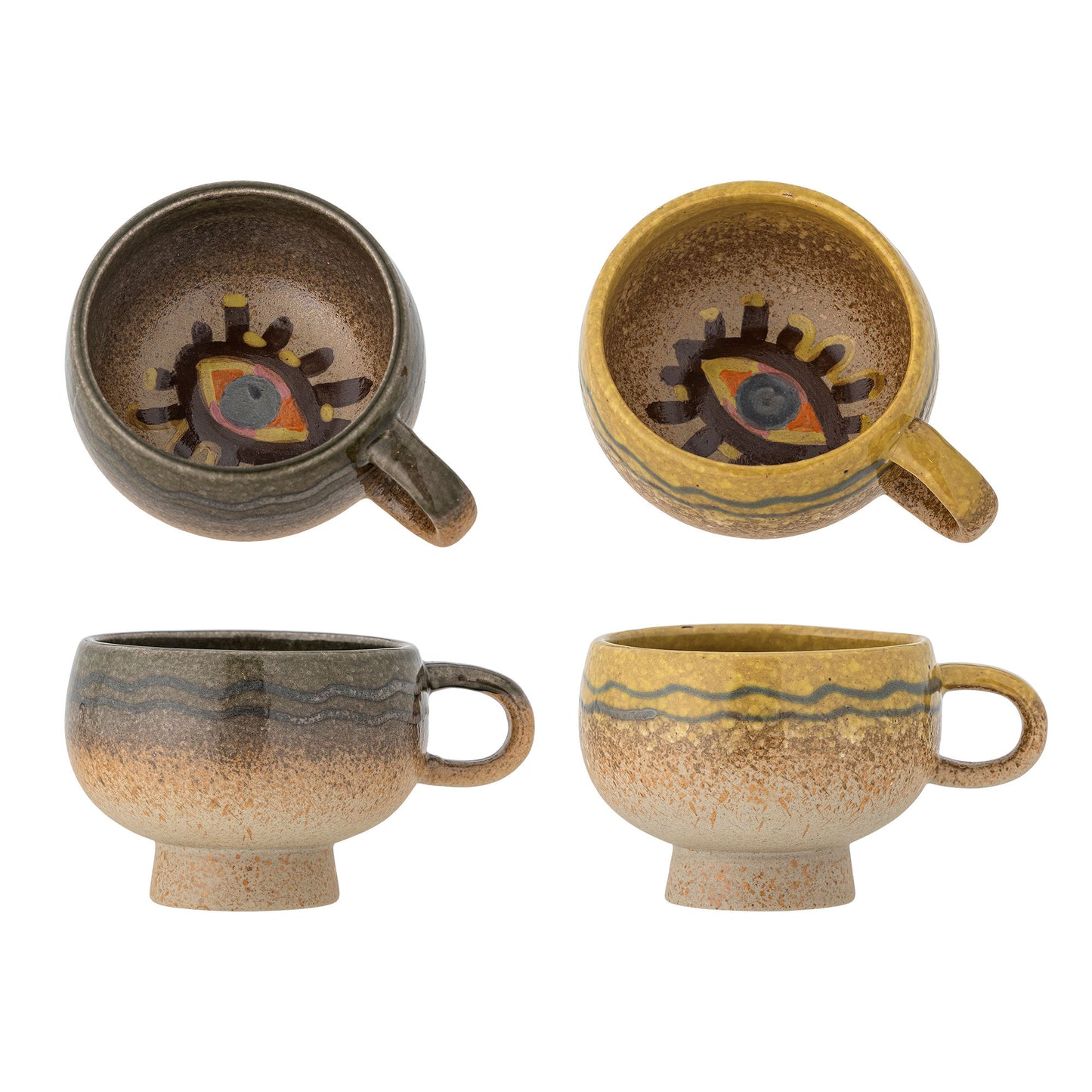 Bloomingville Oculus Tasse, Bunt, Steingut 2er Set