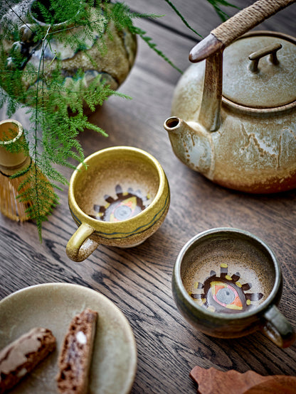 Bloomingville Oculus Tasse, Bunt, Steingut 2er Set