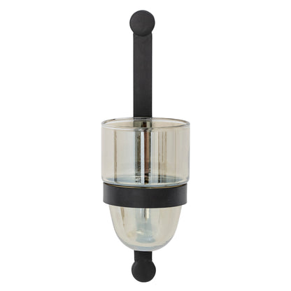 Bloomingville Jasmina Wandteelichthalter, Schwarz, Glas
