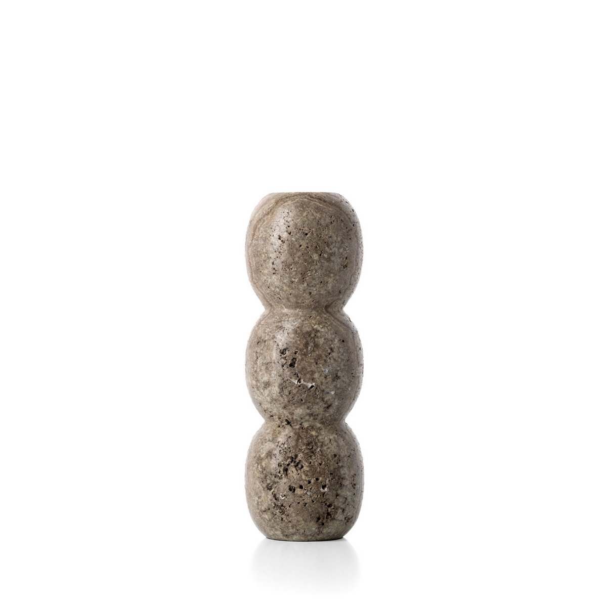 Der Travertin-Totem-Kerzenhalter – Grau – L