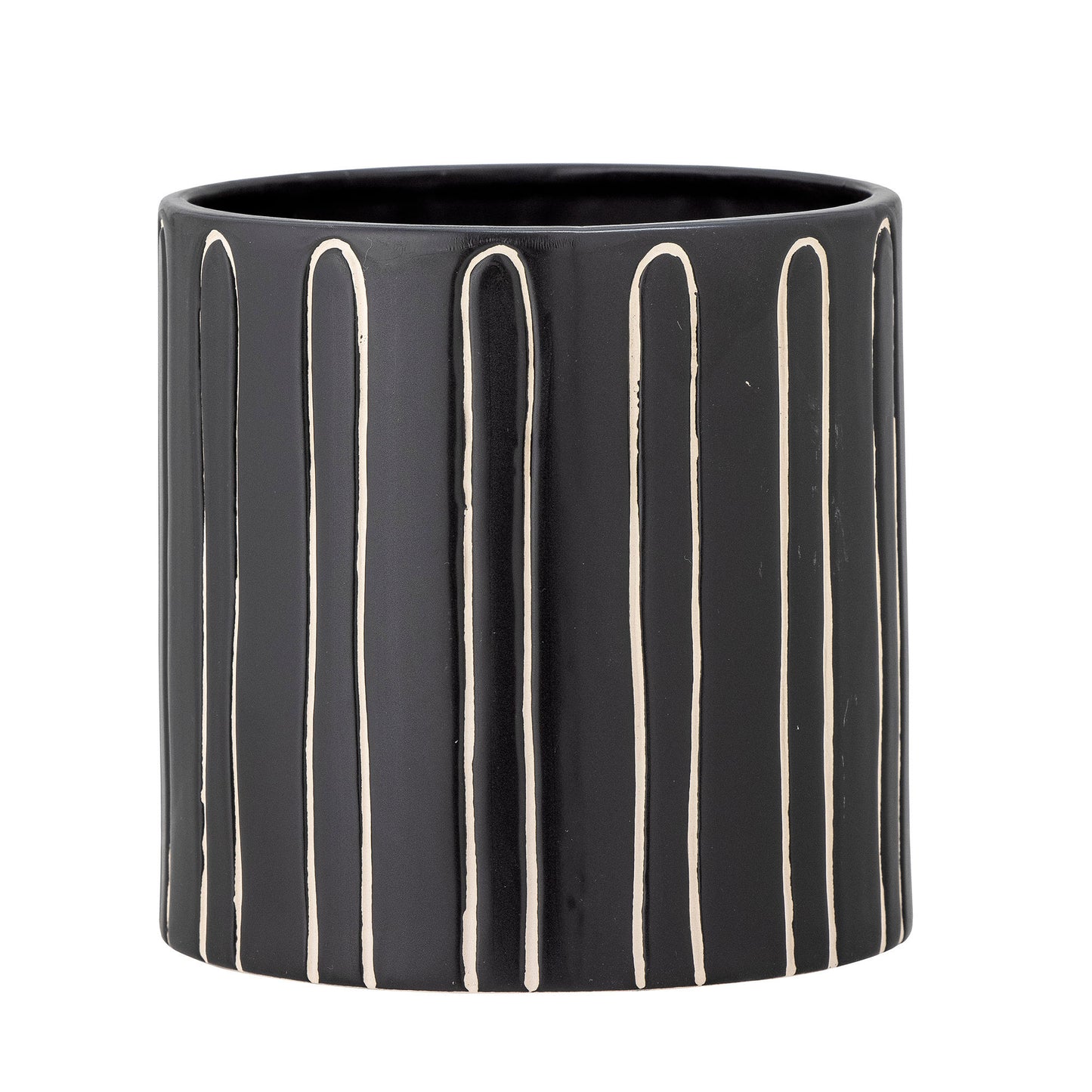 Bloomingville Troy Blumentopf, Schwarz, Steingut