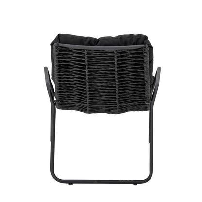 Bloomingville Boel Liegestuhl mit Hocker, Schwarz, Metall