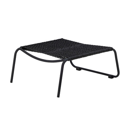 Bloomingville Boel Liegestuhl mit Hocker, Schwarz, Metall