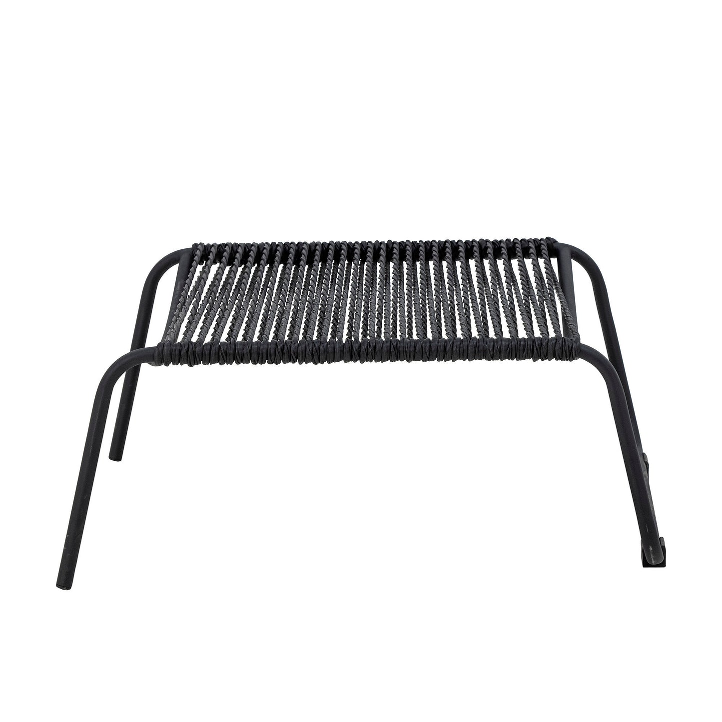 Bloomingville Boel Liegestuhl mit Hocker, Schwarz, Metall