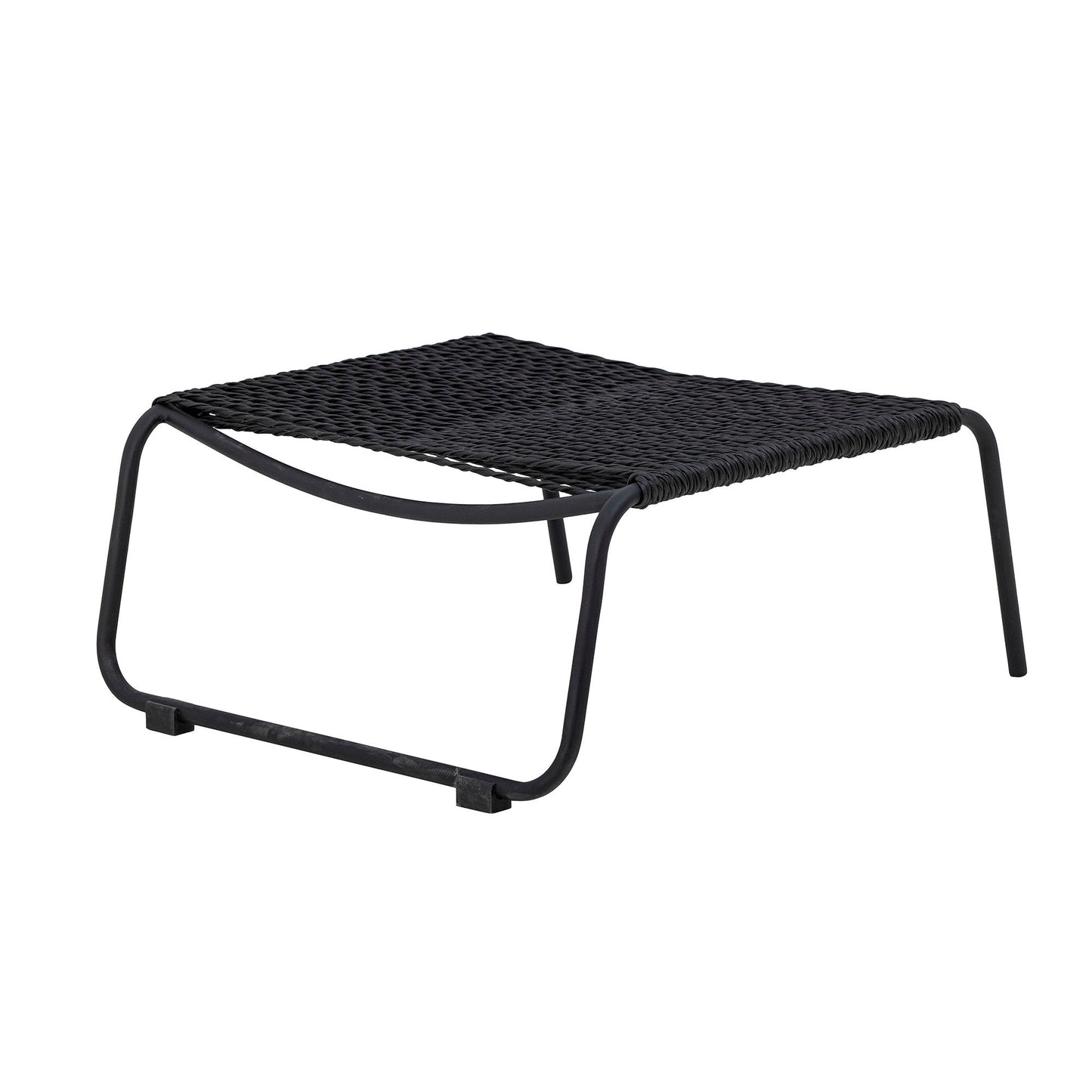 Bloomingville Boel Liegestuhl mit Hocker, Schwarz, Metall