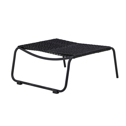 Bloomingville Boel Liegestuhl mit Hocker, Schwarz, Metall