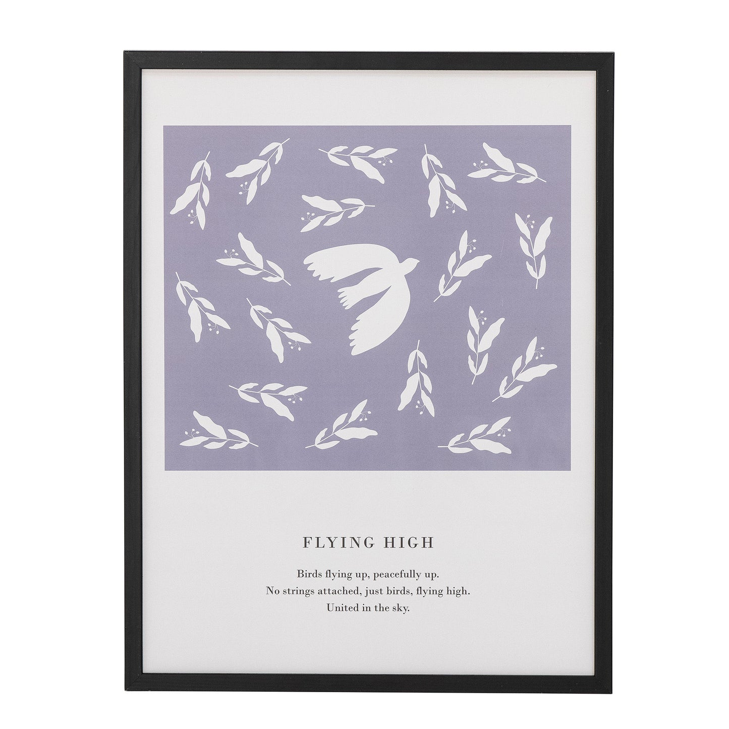 Bloomingville Flye Illustration mit Rahmen, Blau, Kiefer