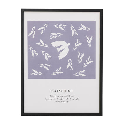 Bloomingville Flye Illustration mit Rahmen, Blau, Kiefer