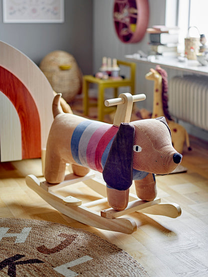Bloomingville MINI Charlie Schaukelspielzeug, Hund, Bunt, Polyester
