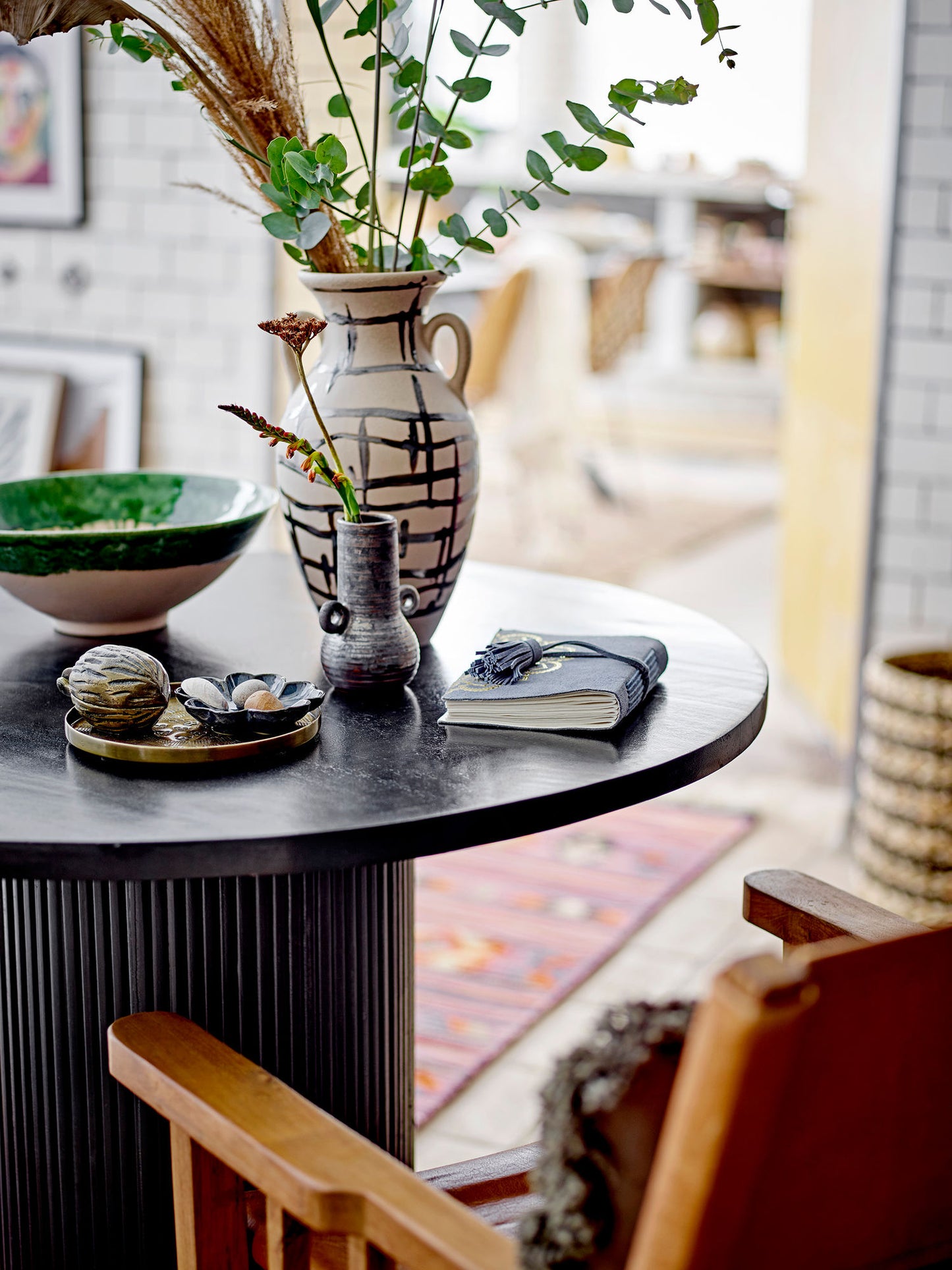 Bloomingville Casaya Vase, Braun, Steingut