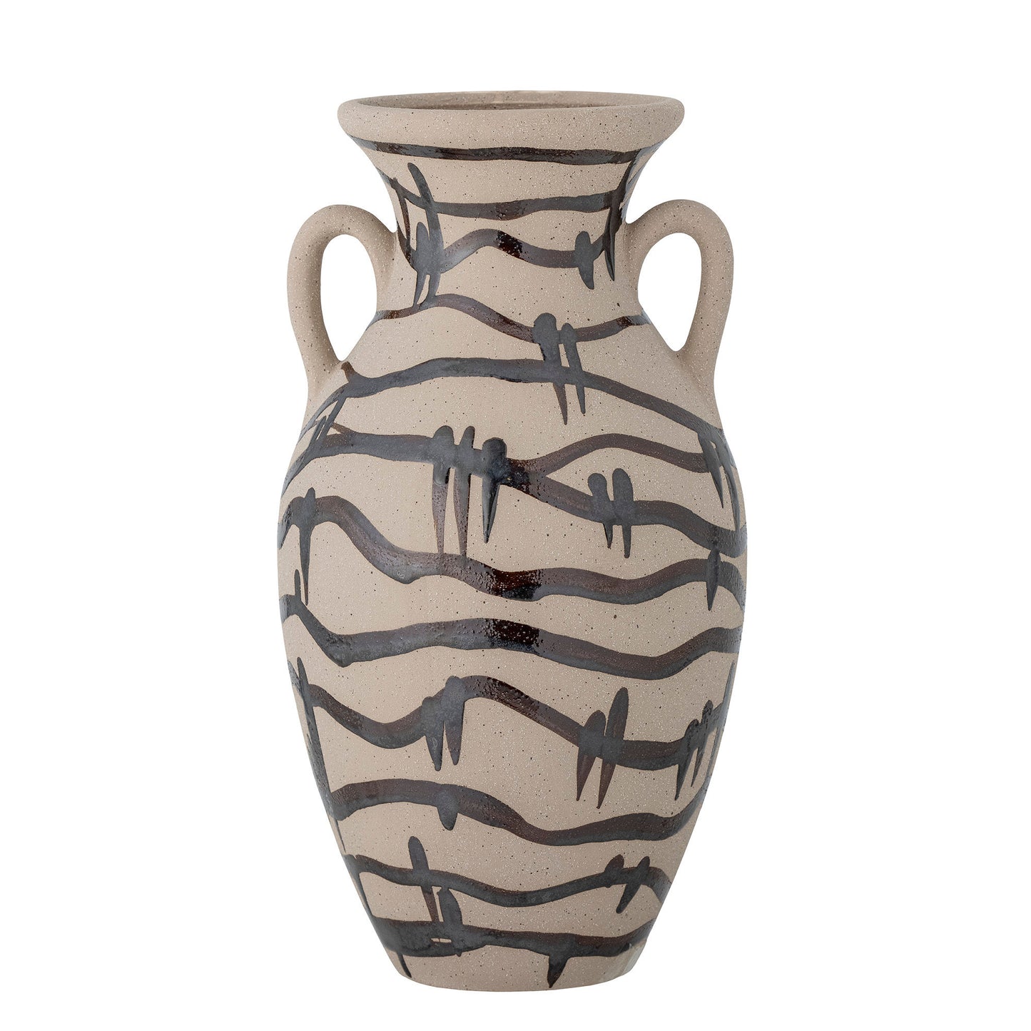Bloomingville Ohana Vase, Schwarz, Steingut
