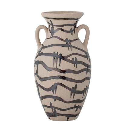 Bloomingville Ohana Vase, Schwarz, Steingut