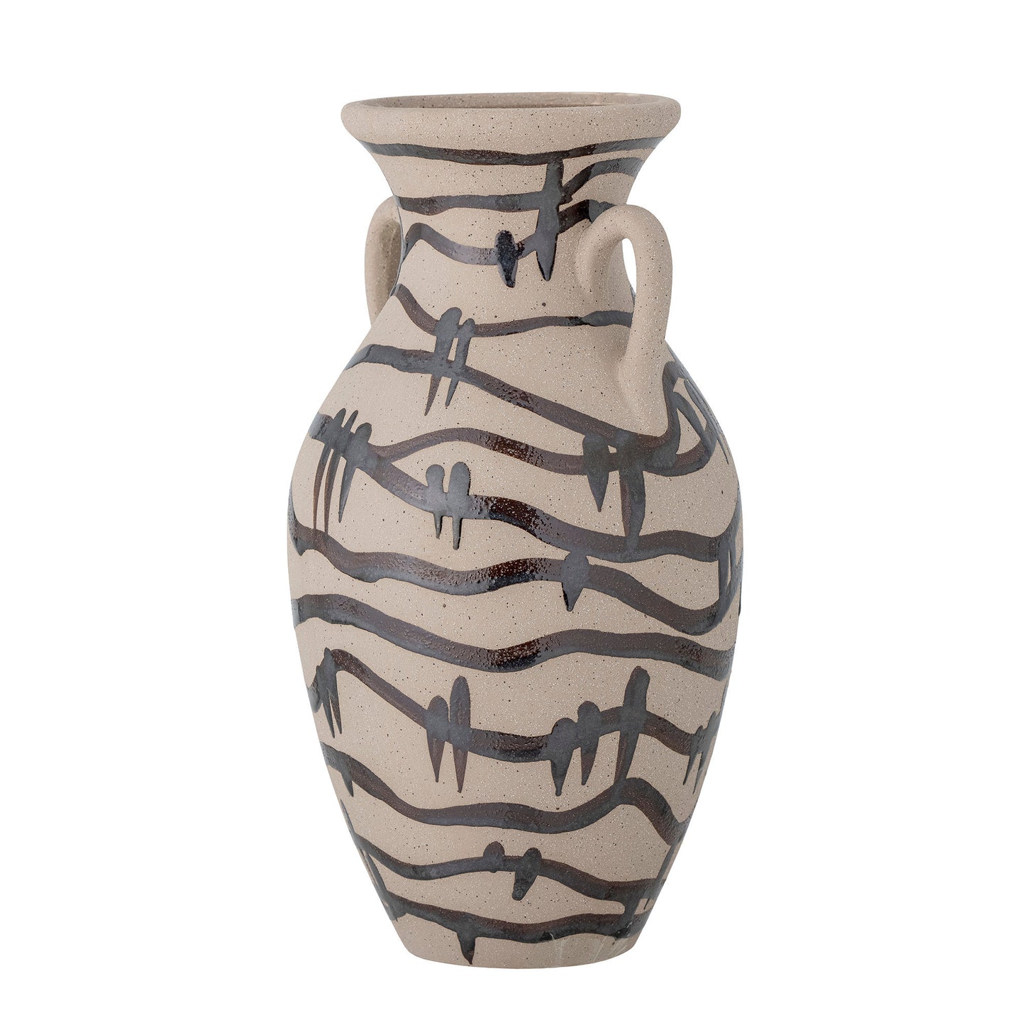 Bloomingville Ohana Vase, Schwarz, Steingut
