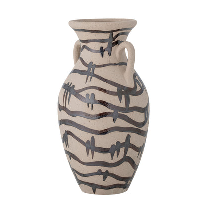 Bloomingville Ohana Vase, Schwarz, Steingut