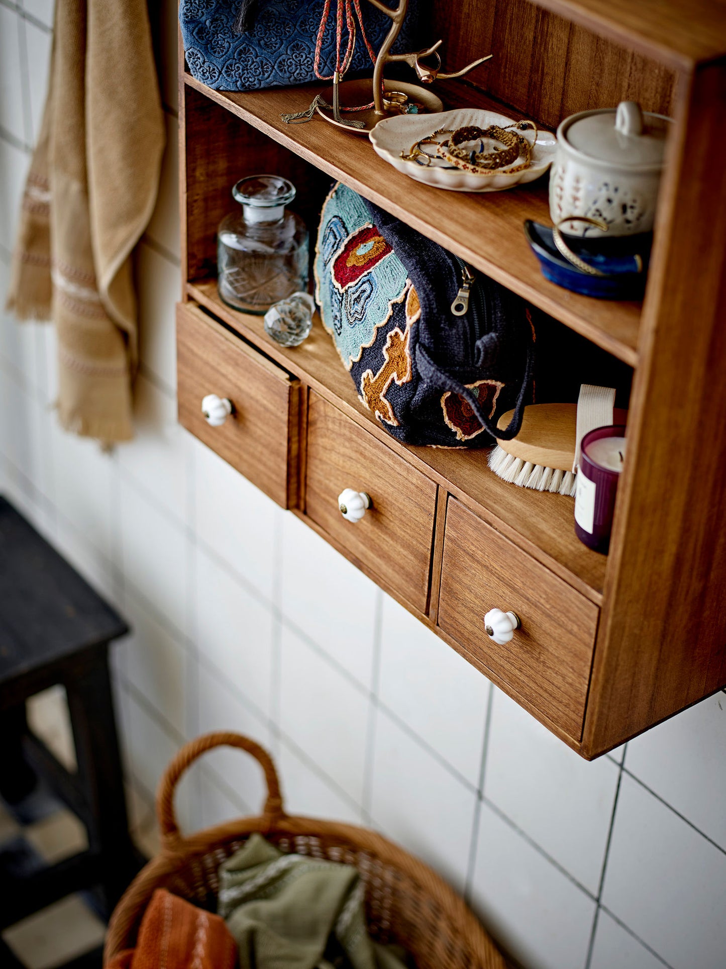 Bloomingville Barletta Kosmetiktasche, Bunt, Baumwolle