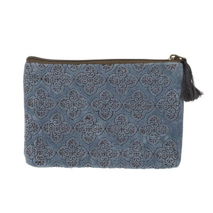 Bloomingville Sofina Kosmetiktasche, Blue, Baumwolle
