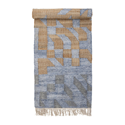 Bloomingville Vikka Teppich, Blue, Jute