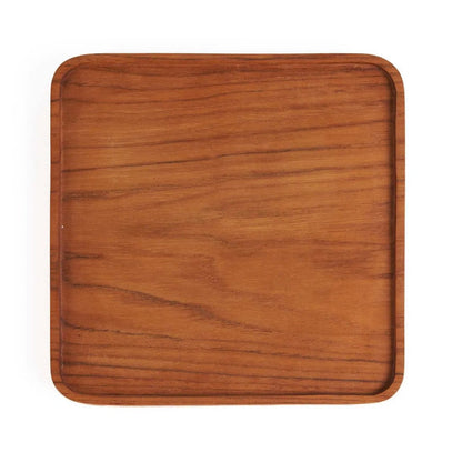Tablett Teller aus Teakholz – Natur – S