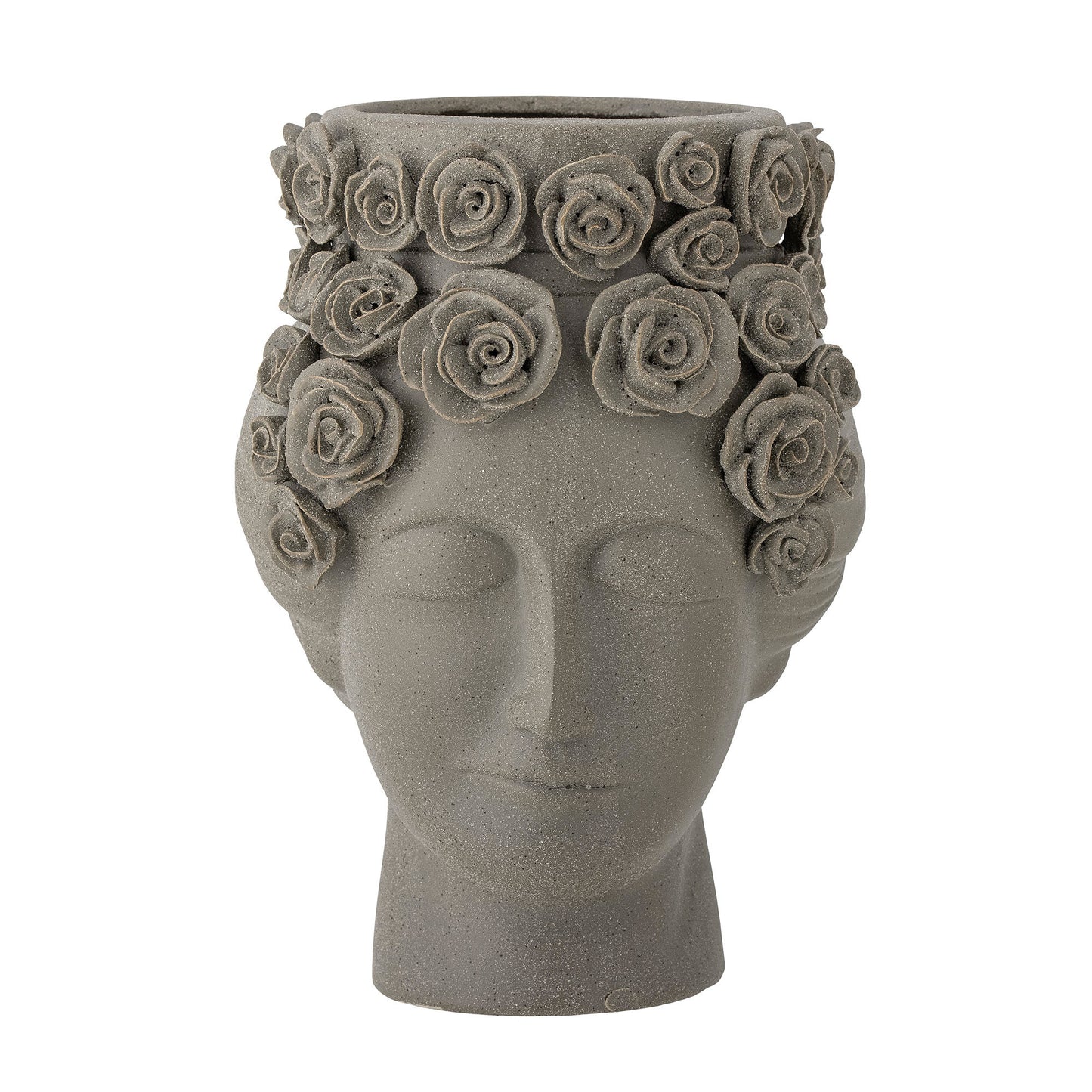 Bloomingville Akira Vase, Grau, Steingut