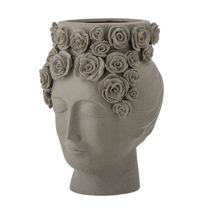 Bloomingville Akira Vase, Grau, Steingut