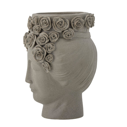 Bloomingville Akira Vase, Grau, Steingut