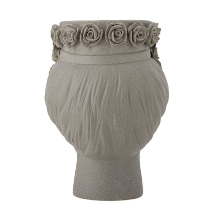 Bloomingville Akira Vase, Grau, Steingut