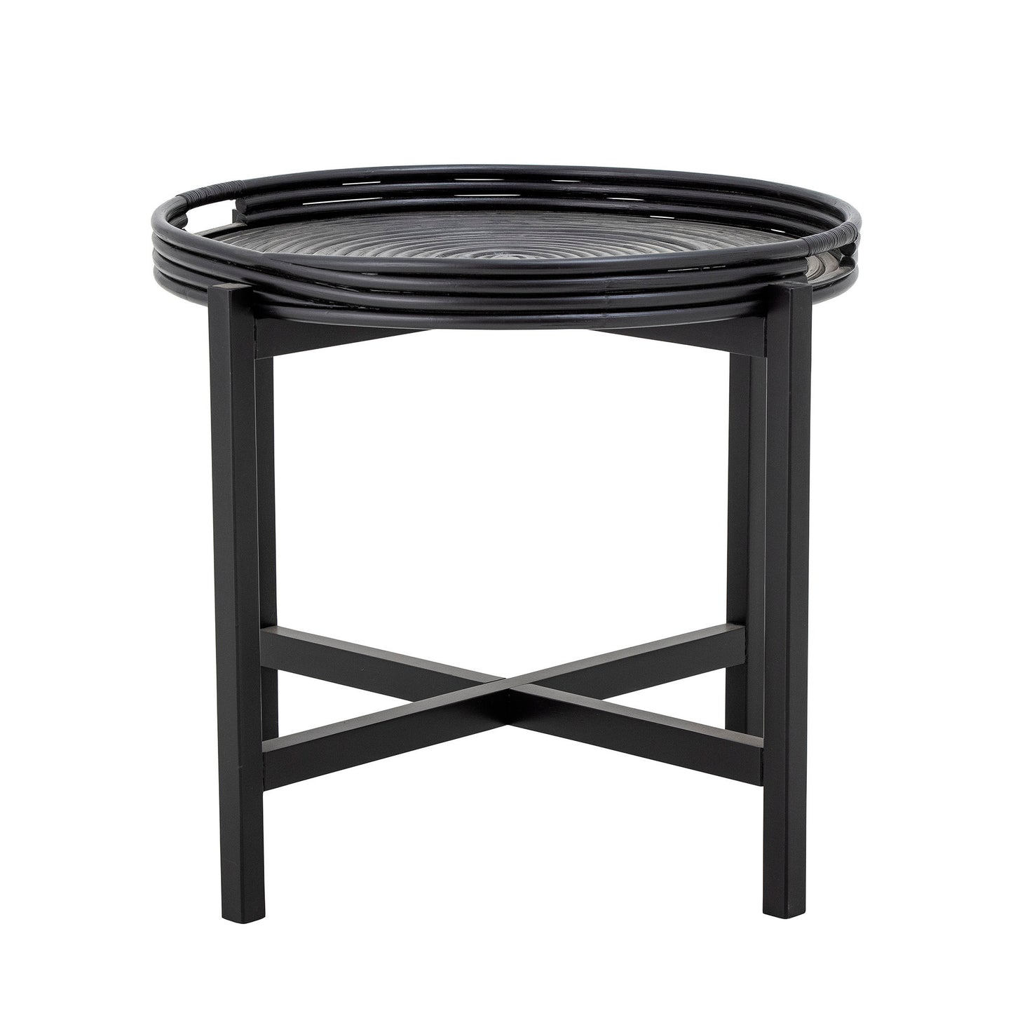 Bloomingville Milli Tablett-Tisch, Schwarz, Rattan