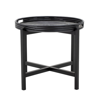 Bloomingville Milli Tablett-Tisch, Schwarz, Rattan
