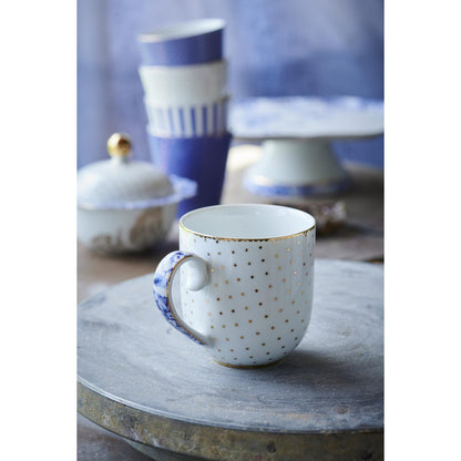 Set/2 Mugs Small Royal White