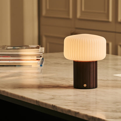 Dunkelbraune wiederaufladbare Tischlampe Margaux