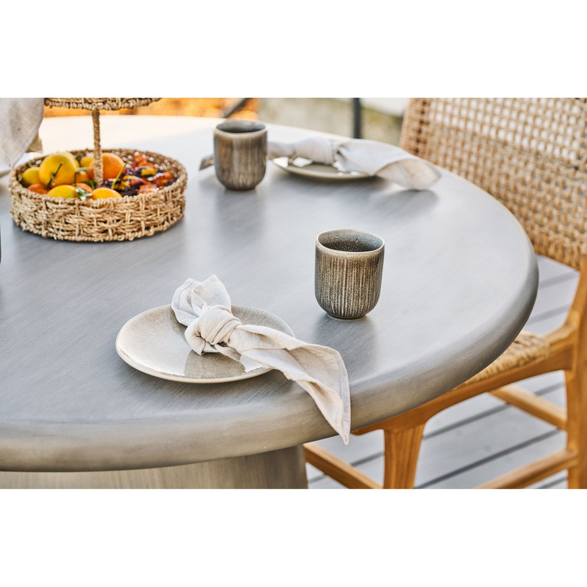 Handgefertigte Becher Viola, 4er-Set, grau
