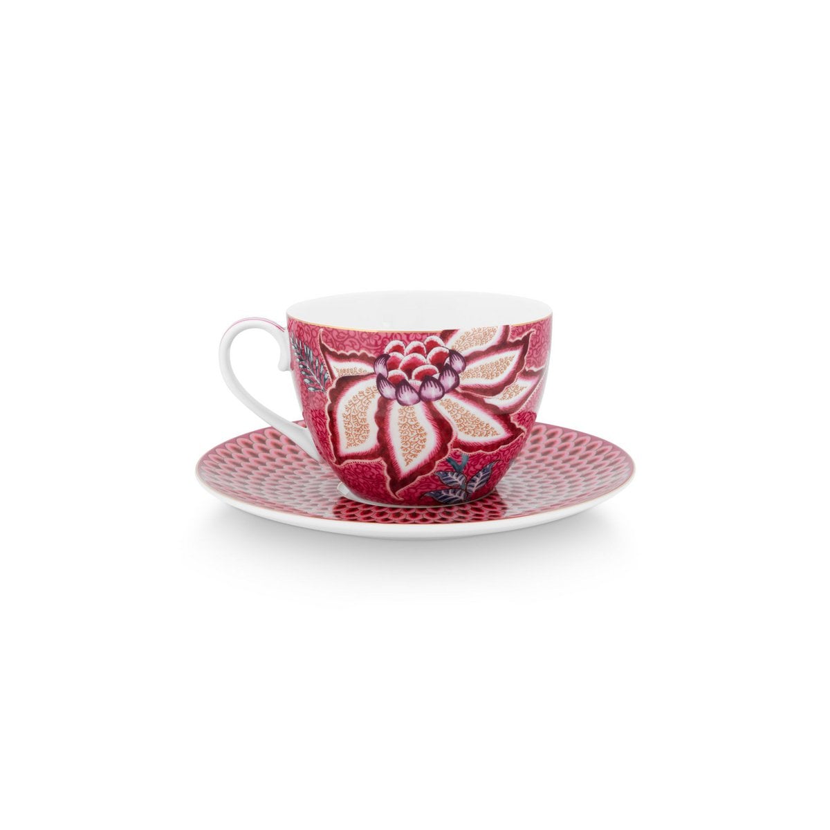 Pip Studio Teetassen und Untertassen Dark Pink 280ml
