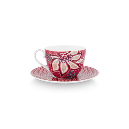 Pip Studio Teetassen und Untertassen Dark Pink 280ml