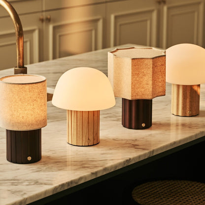 Eloïsa Light Brown Rechargeable Table Lamp | Linen Blend, Modular & Dimmable